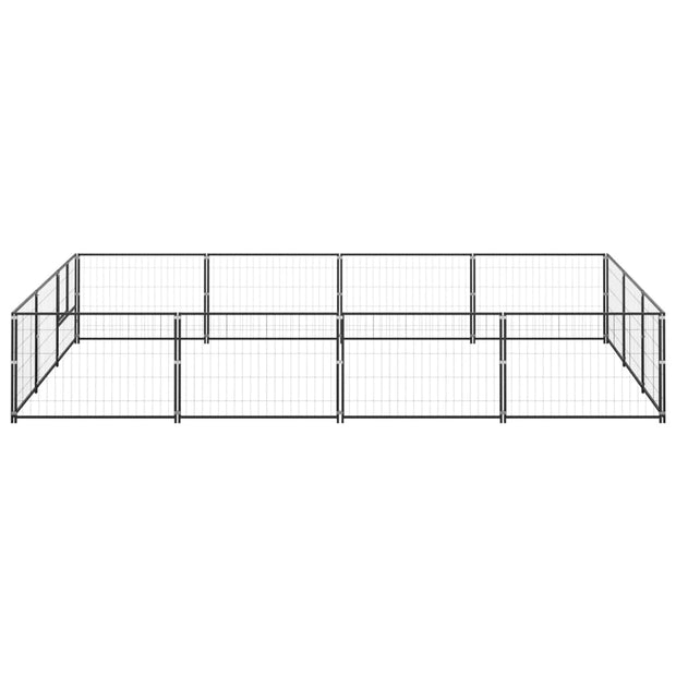 Dog Kennel Black 129.2 ft² Steel