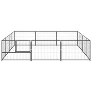 Dog Kennel Black 129.2 ft² Steel