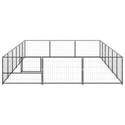 Dog Kennel Black 193.8 ft² Steel