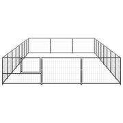 Dog Kennel Black 258.3 ft² Steel