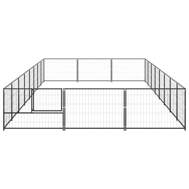 Dog Kennel Black 258.3 ft² Steel