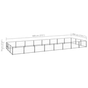 Dog Kennel Black 258.3 ft² Steel