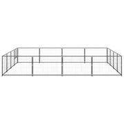 Dog Kennel Black 172.2 ft² Steel