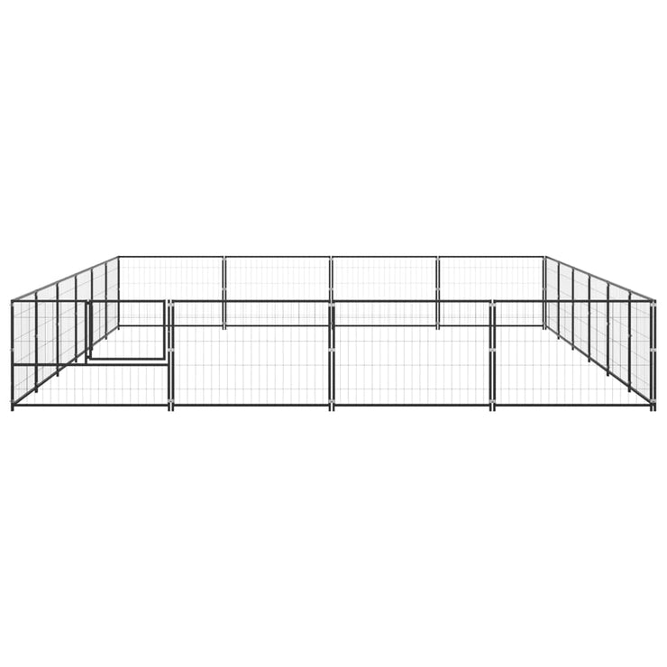 Dog Kennel Black 258.3 ft² Steel