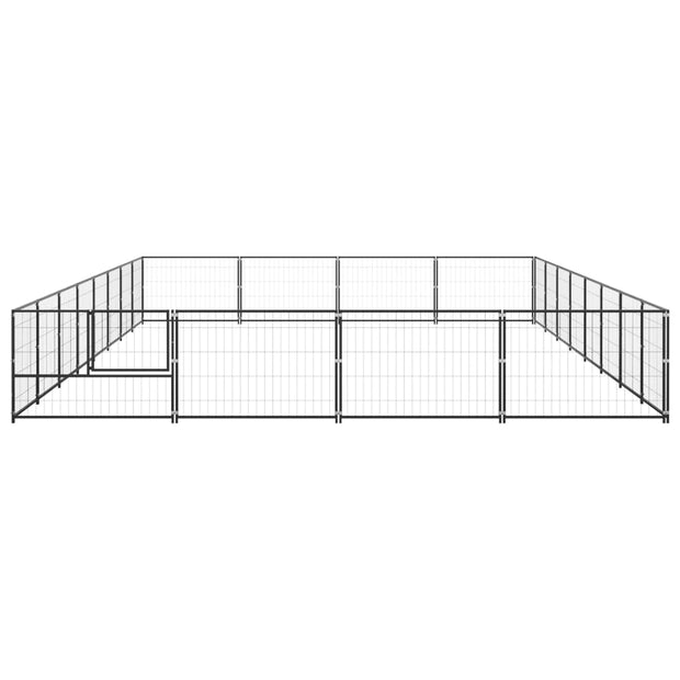 Dog Kennel Black 344.4 ft² Steel