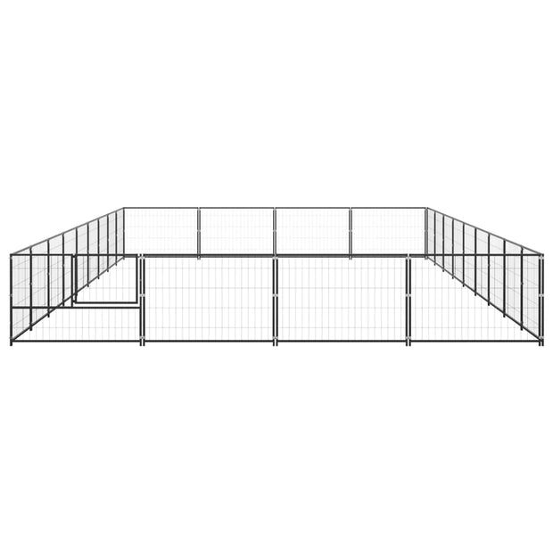 Dog Kennel Black 387.5 ft² Steel