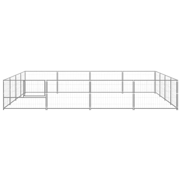 Dog Kennel Silver 172.2 ft² Steel