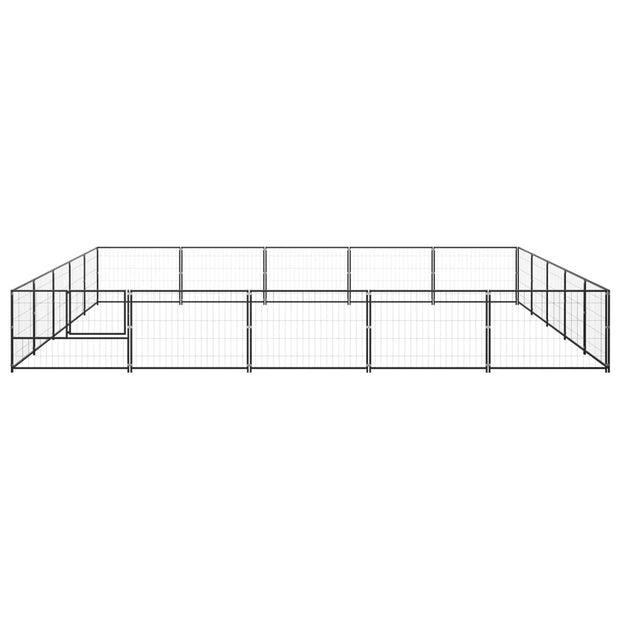 Dog Kennel Black 269.1 ft² Steel