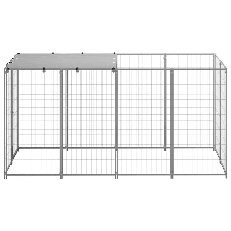 Dog Kennel Silver 26 ft² Steel