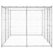 Outdoor Dog Kennel Galvanized Steel with Roof 78.1 ft²