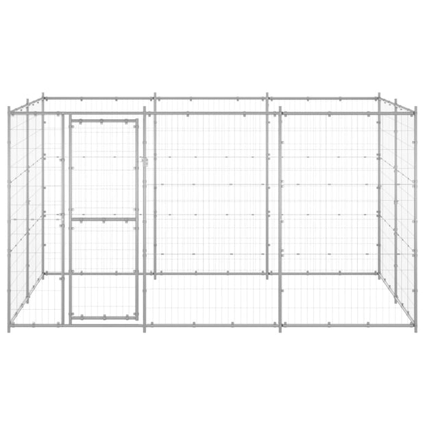 Outdoor Dog Kennel Galvanized Steel 78.1 ft²