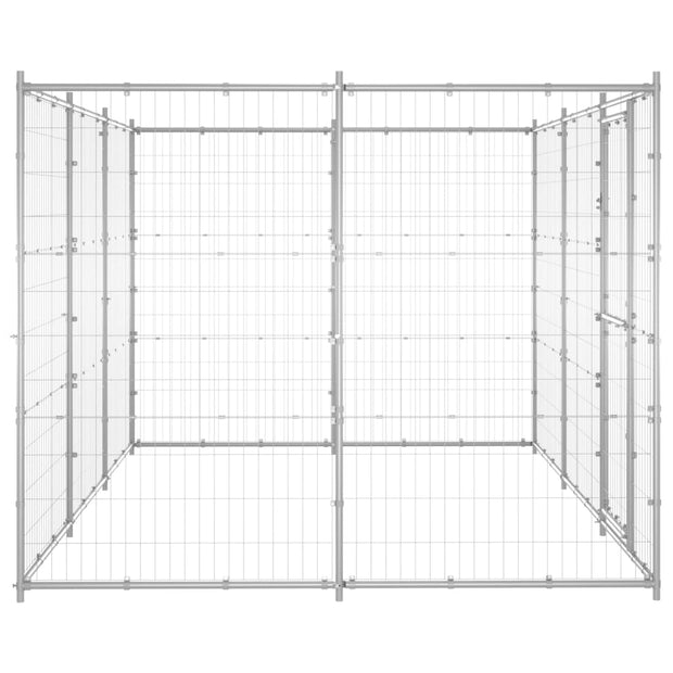 Outdoor Dog Kennel Galvanized Steel 78.1 ft²