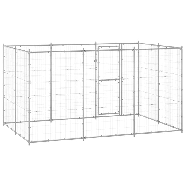 Outdoor Dog Kennel Galvanized Steel 78.1 ft²