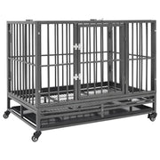 Dog Cage with Wheels Steel 36.2"x24.4"x29.9"