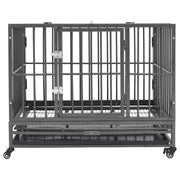 Dog Cage with Wheels Steel 36.2"x24.4"x29.9"