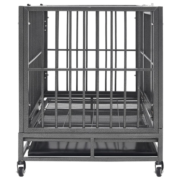 Dog Cage with Wheels Steel 36.2"x24.4"x29.9"