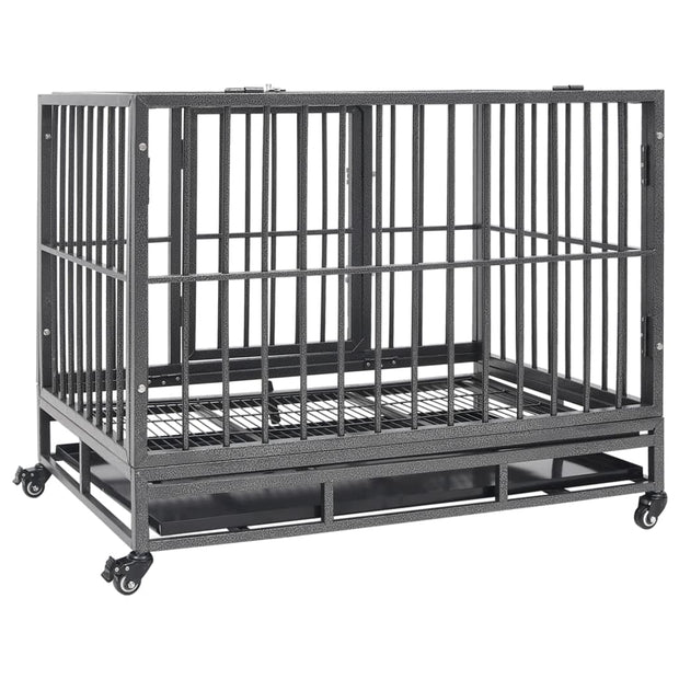 Dog Cage with Wheels Steel 40.2"x28.3"x33.5"