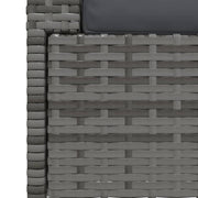 Patio Loveseat with Cushions Gray Poly Rattan