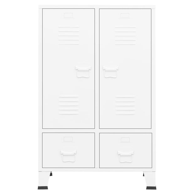 Industrial Wardrobe White 26.4"x13.8"x42.1" Steel