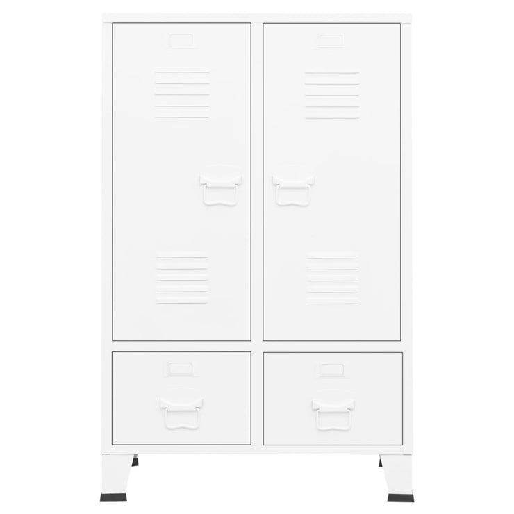 Industrial Wardrobe White 26.4"x13.8"x42.1" Steel