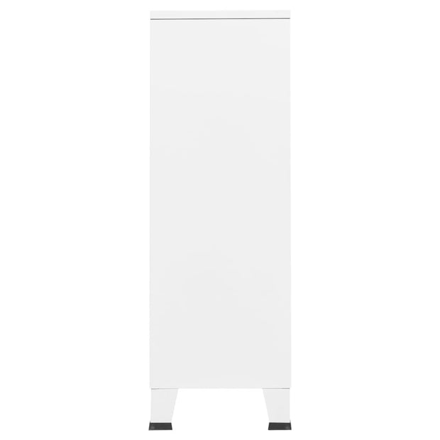 Industrial Wardrobe White 26.4"x13.8"x42.1" Steel