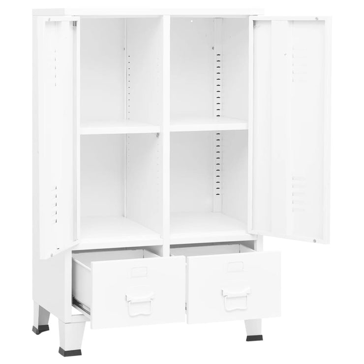 Industrial Wardrobe White 26.4"x13.8"x42.1" Steel