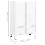 Industrial Wardrobe White 26.4"x13.8"x42.1" Steel