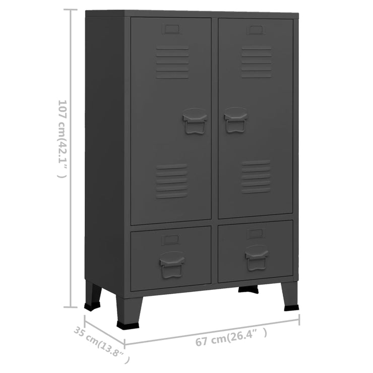 Industrial Wardrobe Anthracite 26.4"x13.8"x42.1" Steel