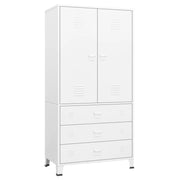 Industrial Wardrobe White 35.4"x19.7"x70.9" Metal