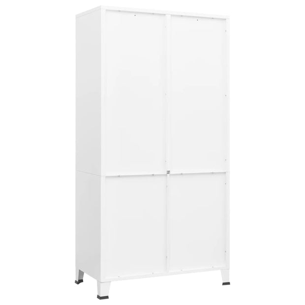 Industrial Wardrobe White 35.4"x19.7"x70.9" Metal