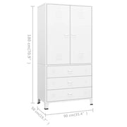 Industrial Wardrobe White 35.4"x19.7"x70.9" Metal