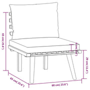 9 Piece Patio Lounge Set with Cushions Solid Acacia Wood