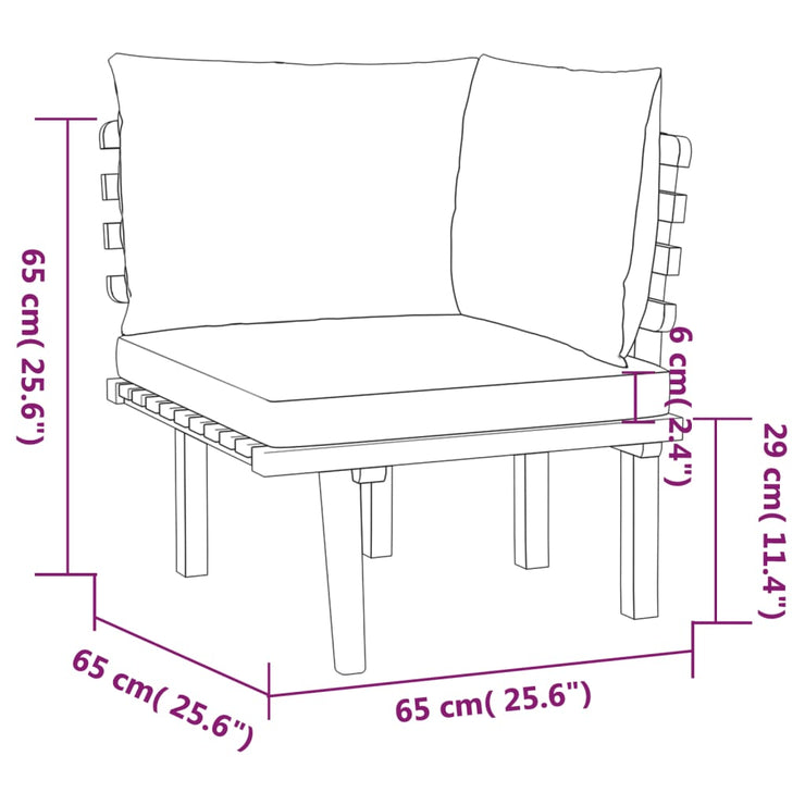 9 Piece Patio Lounge Set with Cushions Solid Acacia Wood