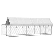 Outdoor Dog Kennel with Roof 157.5"x39.4"x59.1"