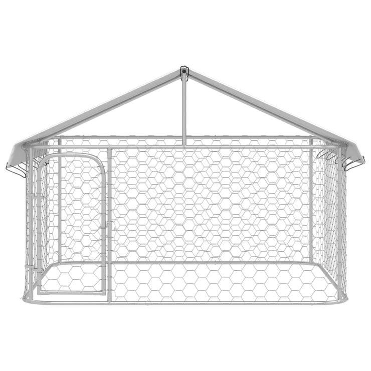 Outdoor Dog Kennel with Roof 78.7"x78.7"x59.1"