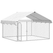 Outdoor Dog Kennel with Roof 78.7"x78.7"x59.1"