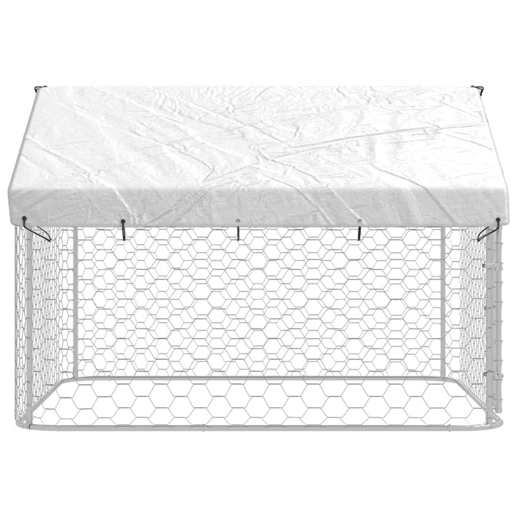 Outdoor Dog Kennel with Roof 78.7"x78.7"x59.1"