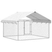 Outdoor Dog Kennel with Roof 78.7"x78.7"x59.1"