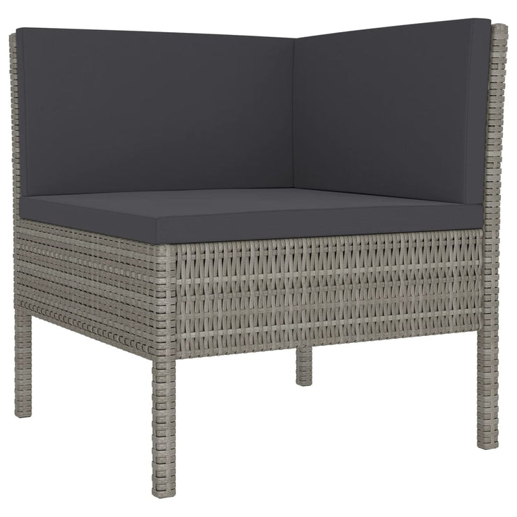 9 Piece Patio Lounge Set with Cushions Poly Rattan Gray