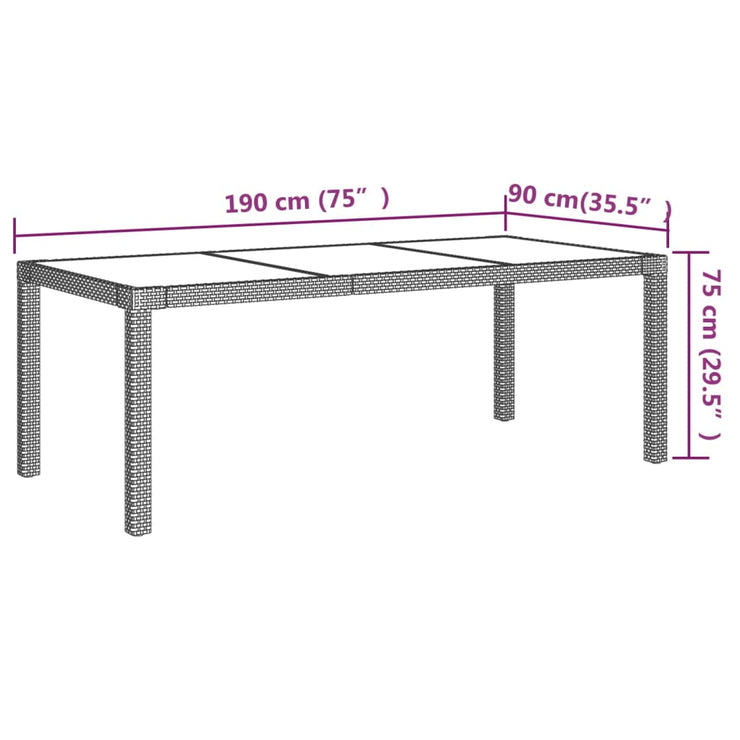 9 Piece Patio Dining Set with Cushions Poly Rattan Gray