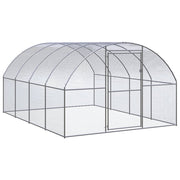 Outdoor Chicken Coop 9.8'x13.1'x6.6' Galvanized Steel