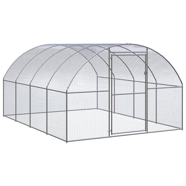 Outdoor Chicken Coop 9.8'x13.1'x6.6' Galvanized Steel