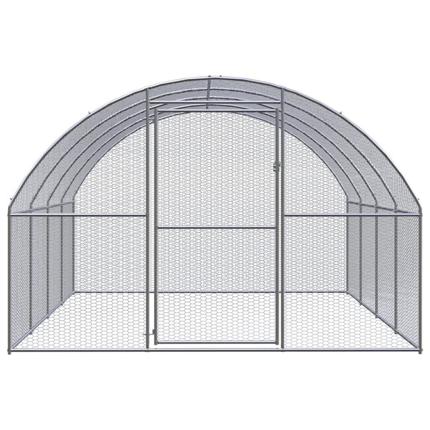 Outdoor Chicken Coop 9.8'x13.1'x6.6' Galvanized Steel