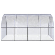 Outdoor Chicken Coop 9.8'x13.1'x6.6' Galvanized Steel