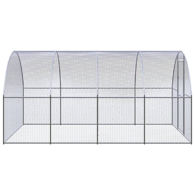 Outdoor Chicken Coop 9.8'x13.1'x6.6' Galvanized Steel