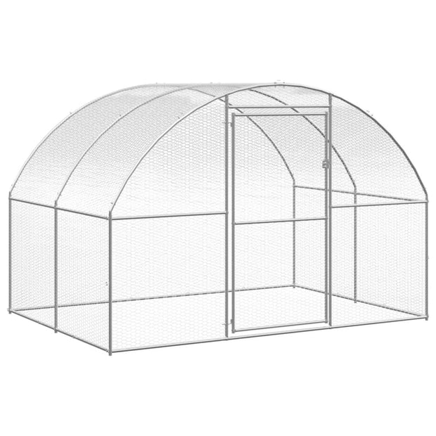 Outdoor Chicken Coop 9.8'x13.1'x6.6' Galvanized Steel