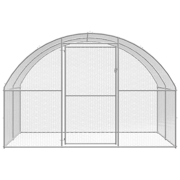 Outdoor Chicken Coop 9.8'x19.7'x6.6' Galvanized Steel