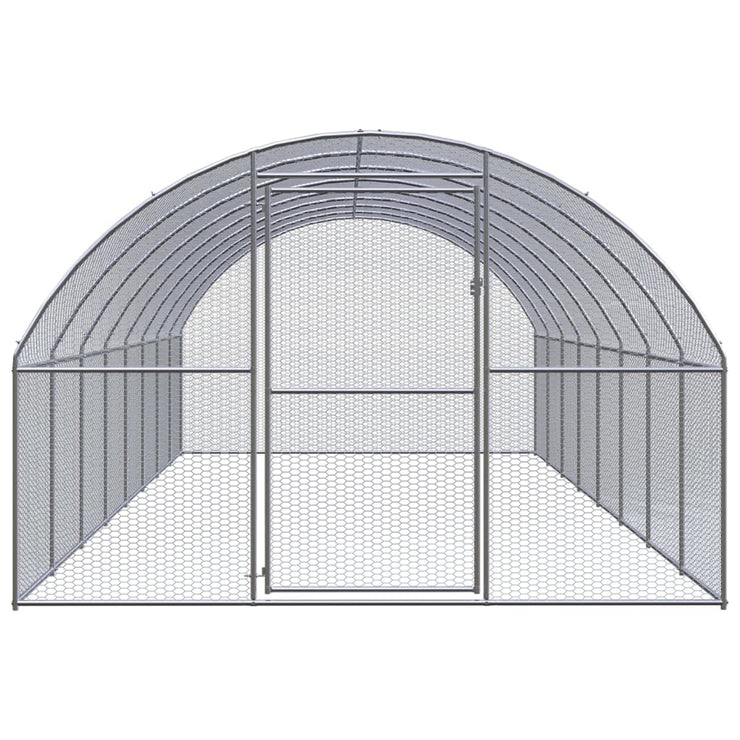 Outdoor Chicken Coop 9.8'x26.2'x6.6' Galvanized Steel