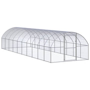 Outdoor Chicken Coop 9.8'x32.8'x6.6' Galvanized Steel