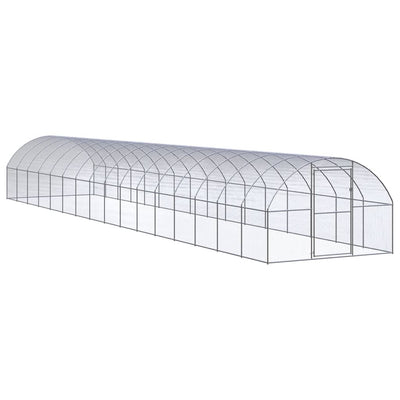 Outdoor Chicken Coop 9.8'x52.5'x6.6' Galvanized Steel